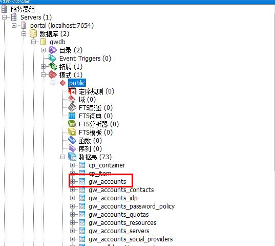 gw_accounts数据表