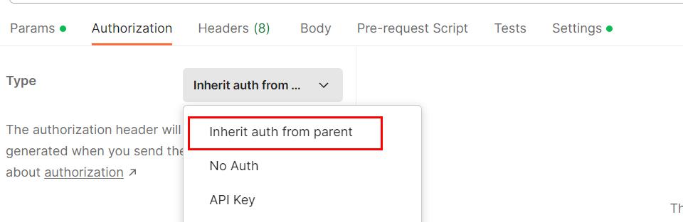 inherit auth from parent